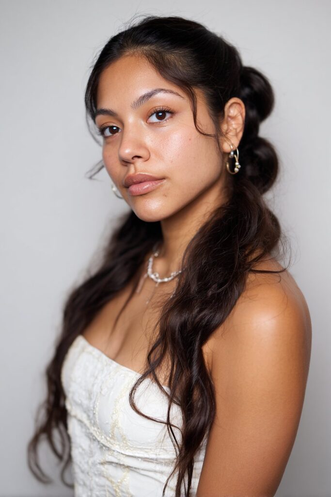 Easy prom hair bubble ponytail with volume