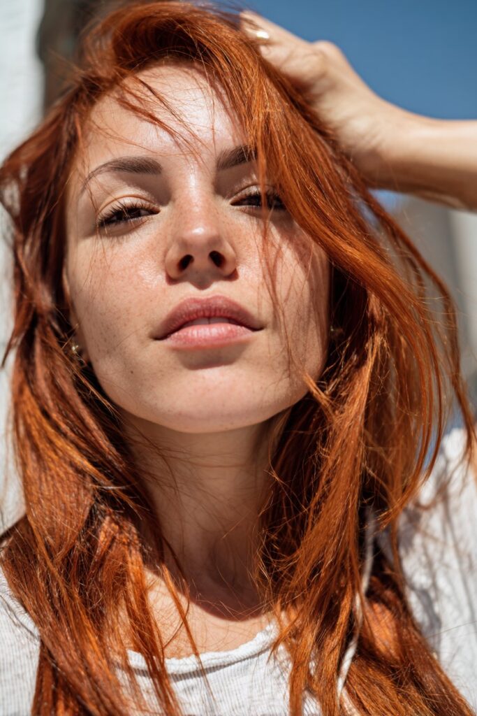 Cinnamon spice summer red hair color with rich warmth