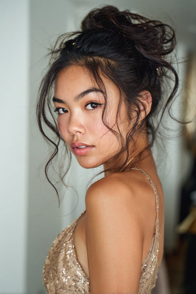 Easy prom hair half up claw clip style