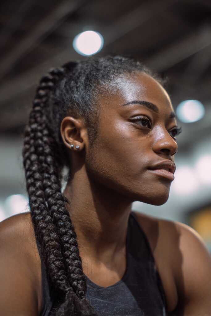 Braid ponytail hairstyle for black hair cornrow ponytail with cuffs