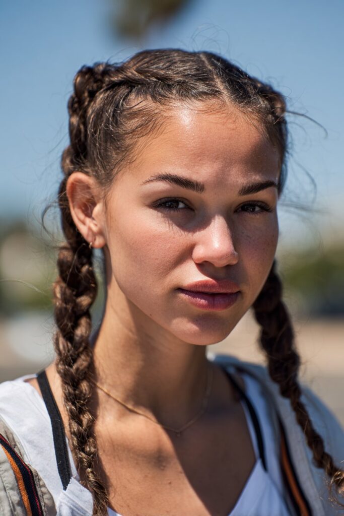 Double Dutch braids cute summer hairstyle