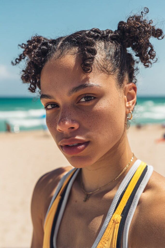 Beach hairstyles for short hair double twisted pigtails