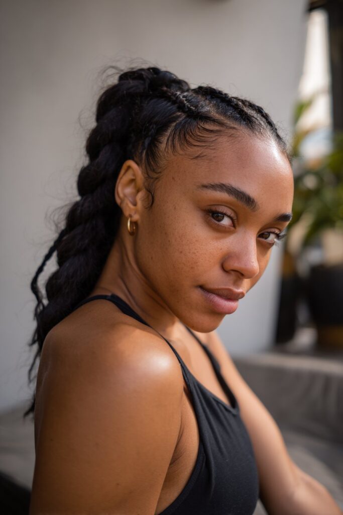 Braid ponytail hairstyle for black hair fishtail braided ponytail