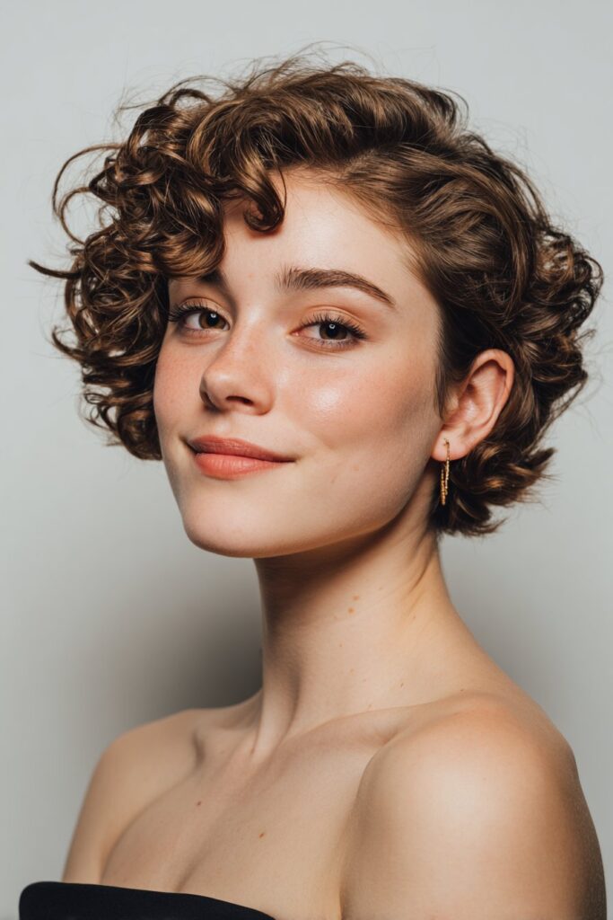 Prom hair idea for short hair French roll with curls