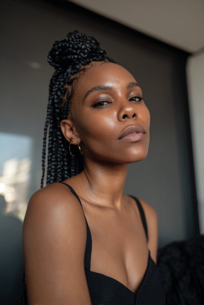 Cute braided hairstyle for black women Ghana braids