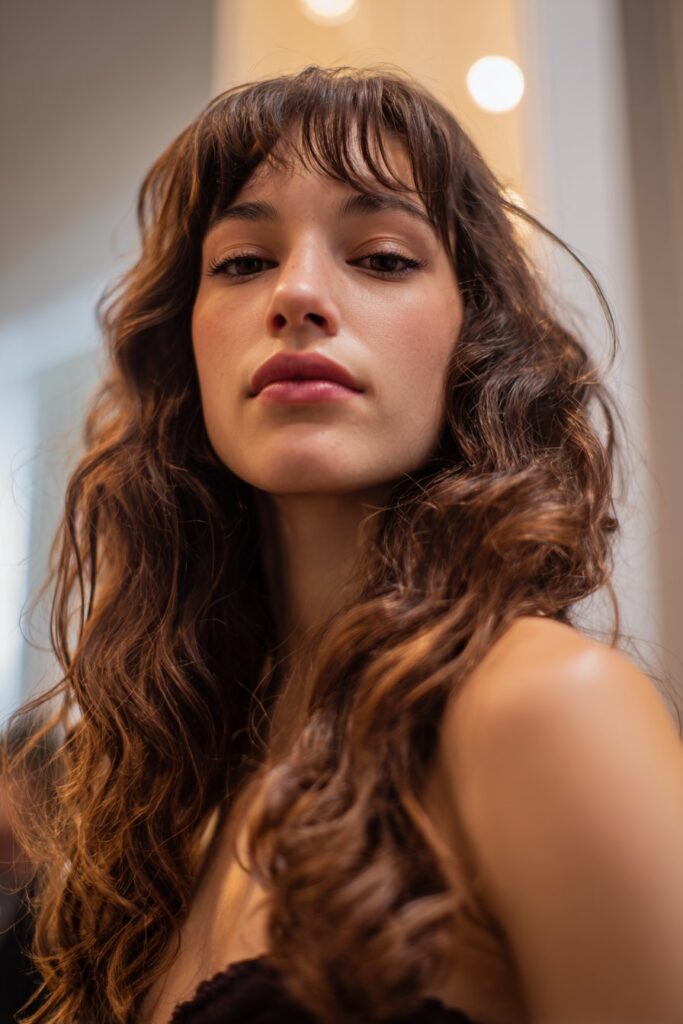 Glam Hollywood waves half up half down hairstyle for prom