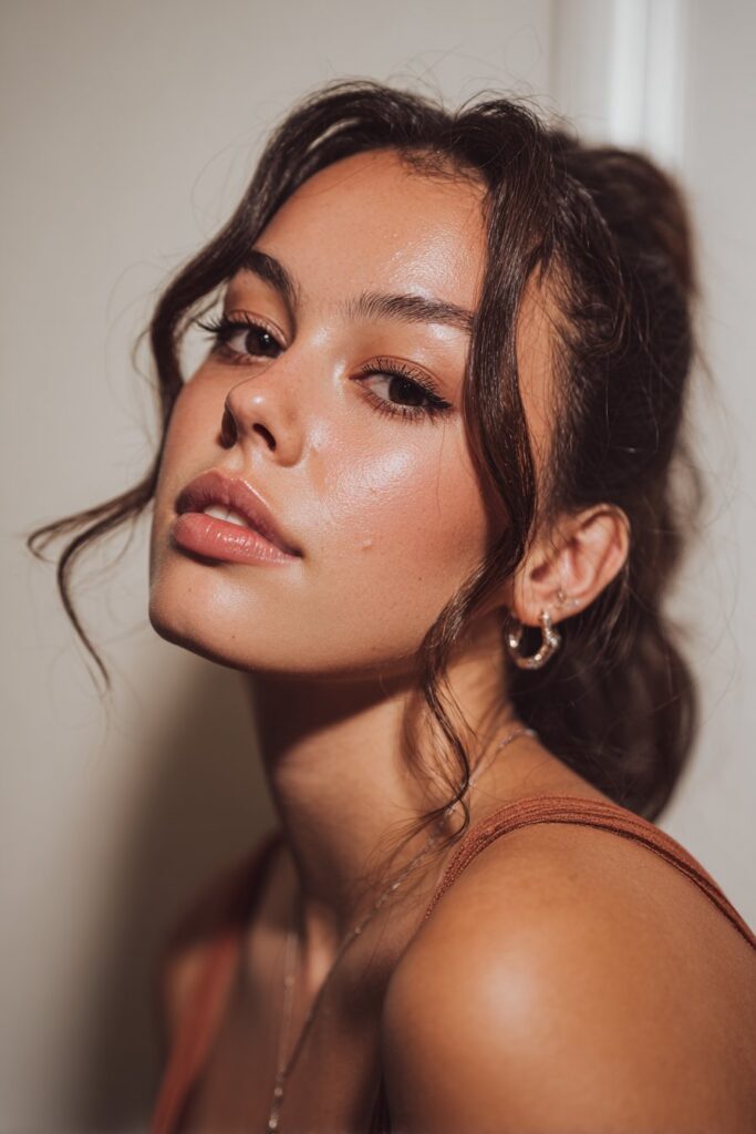 Prom hairstyle side part with glam finger waves