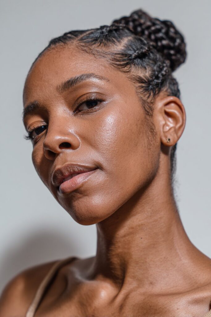 Prom updo hairstyle black hair halo braid