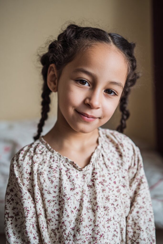 Cute braided hairstyle for kids heart shaped braid