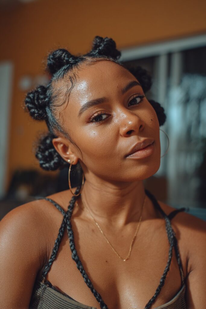 Cute braided hairstyle for black women heart shaped cornrows