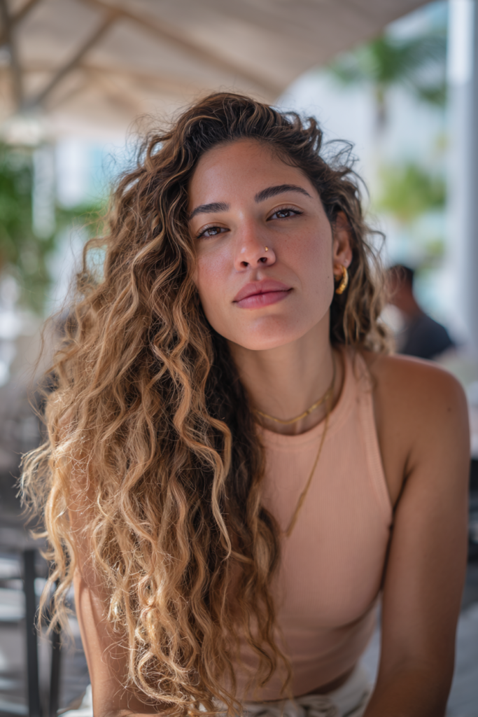 Heatless overnight beachy waves hairstyle with natural texture