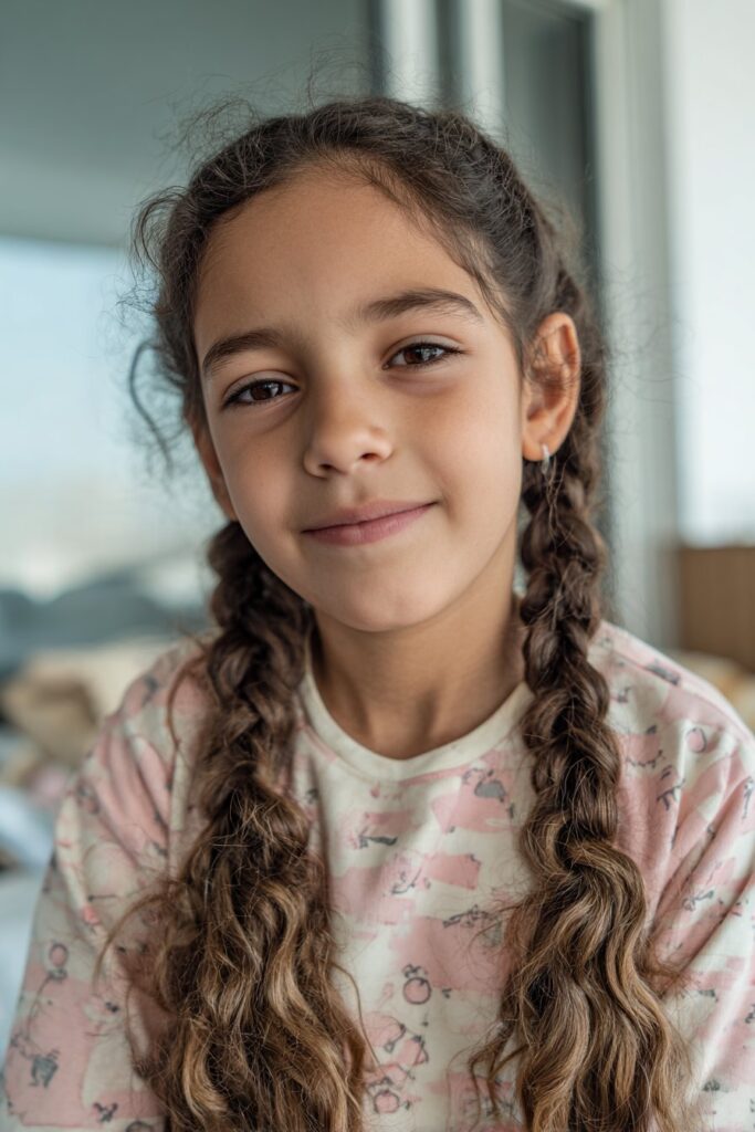 Cute braided hairstyle for kids infinity braid