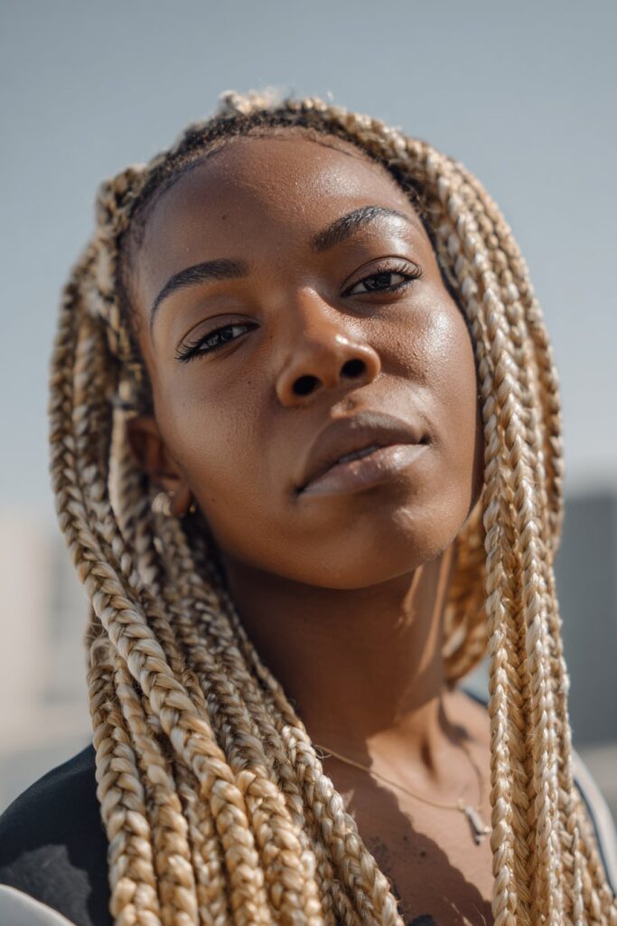 Blonde braids black women jumbo blonde box braids