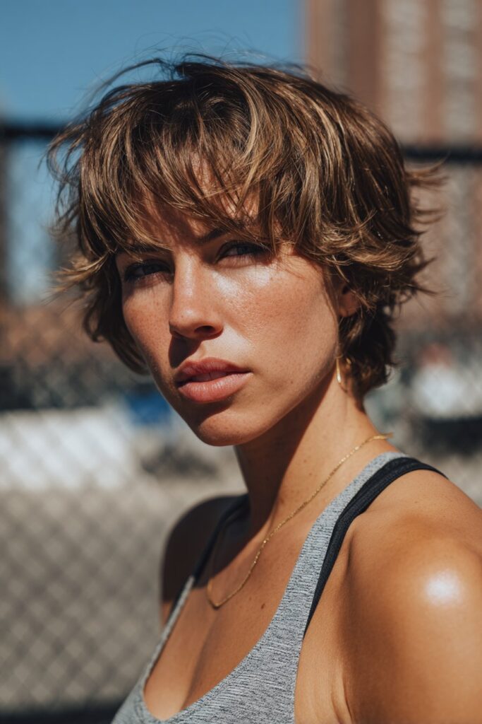 Freaknik hairstyle layered bob with feathered ends