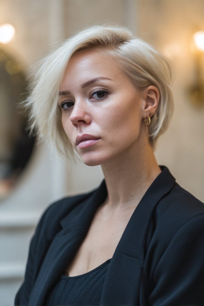 Short hairstyle for fine hair layered lob