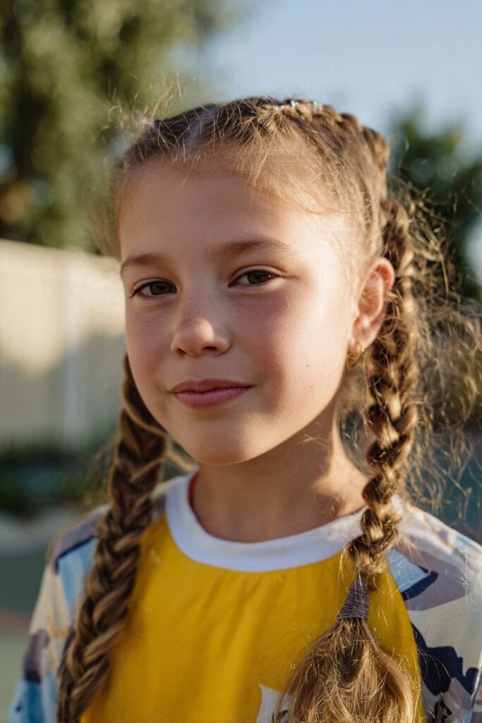 Lemonade Braids with Heart-Shaped Parts