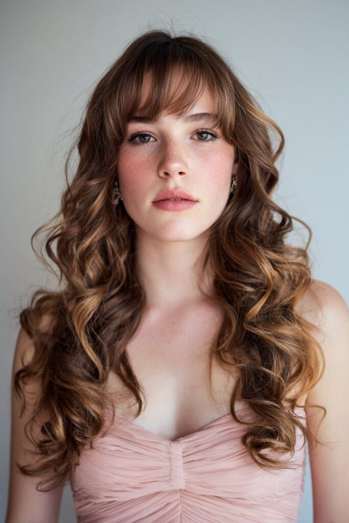 Easy prom hair loose curls with face framing layers