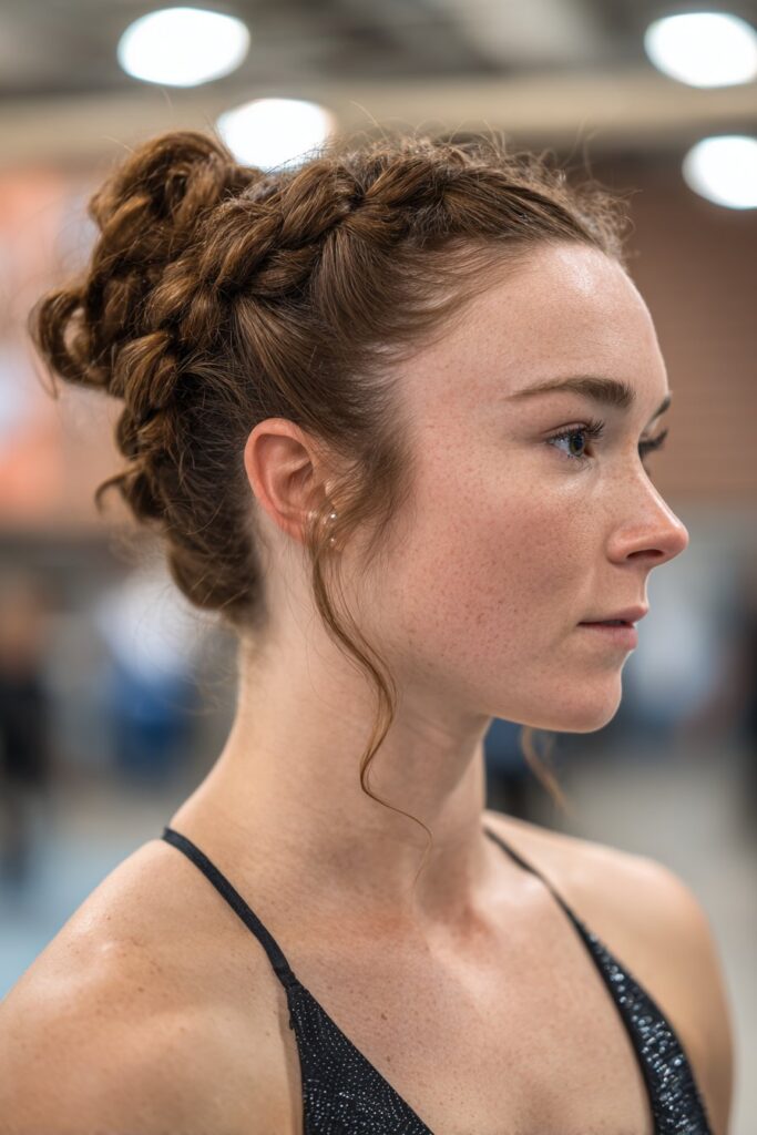 Low bun prom hairstyle low bun with crown braid