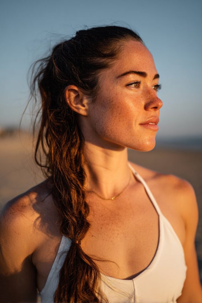 Romantic side braid beach hairstyle long hair