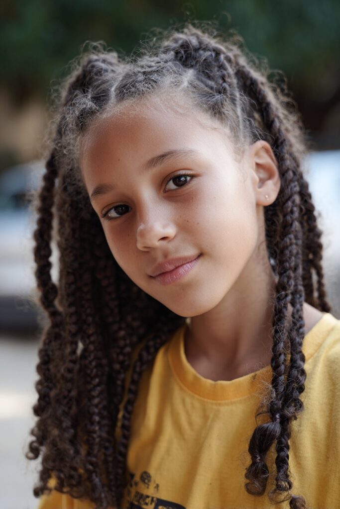 Kids lemonade braids shoulder length