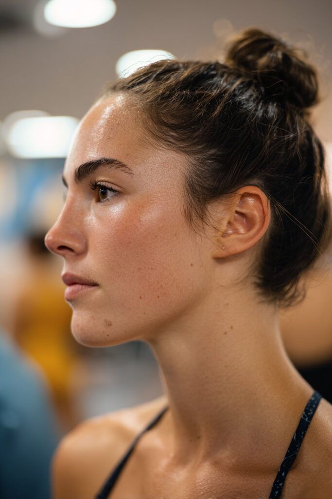 Low bun prom hairstyle side swept low bun