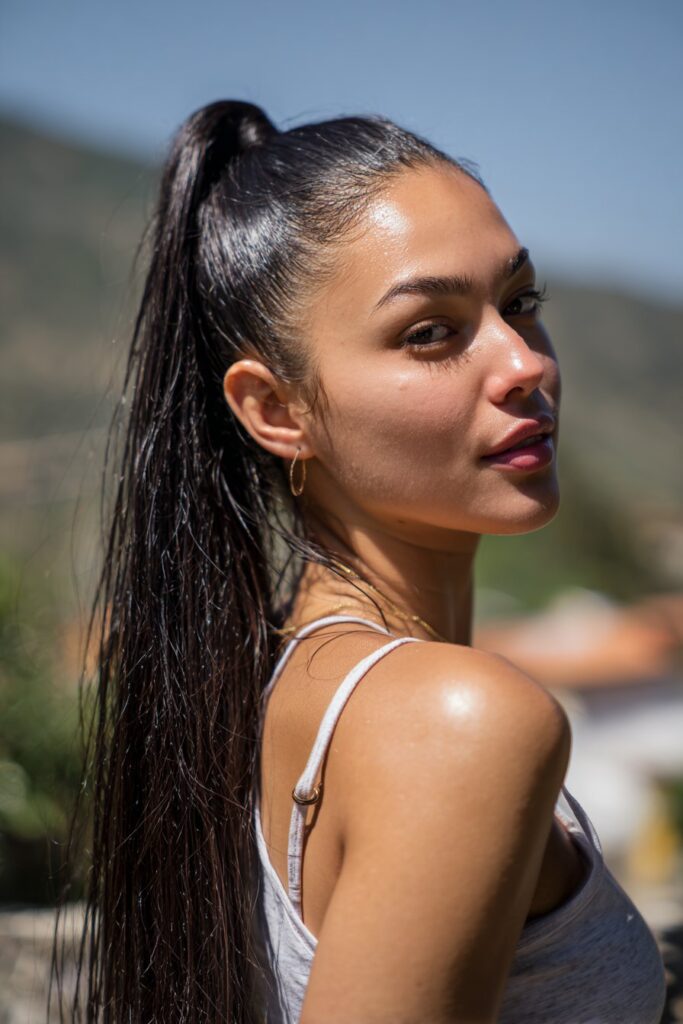 12 Stunning Summer Hairstyles for Long Hair You’ll Love 2 Sleek high ponytail summer hairstyle for long hair