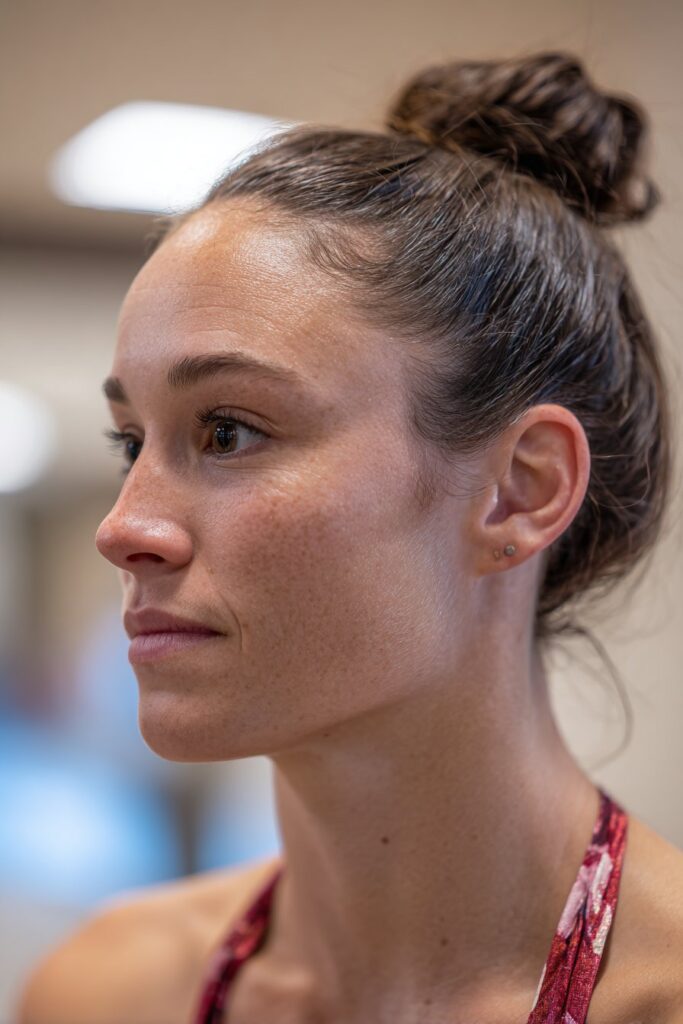 Low bun prom hairstyle sleek low bun middle part