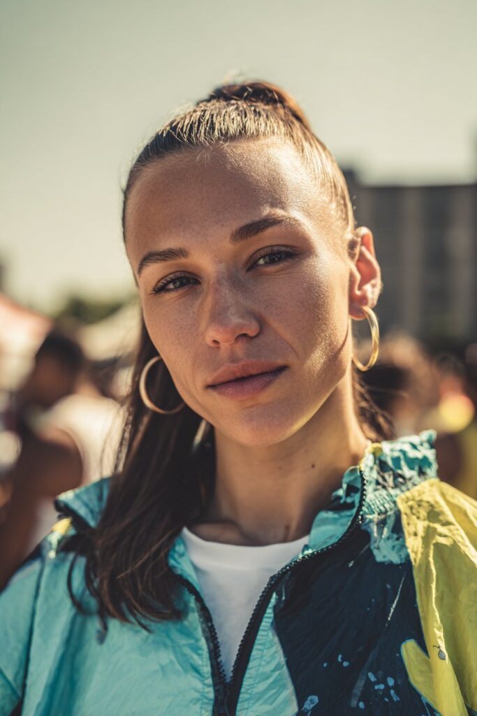 Freaknik hairstyle sleek ponytail with swoop bang