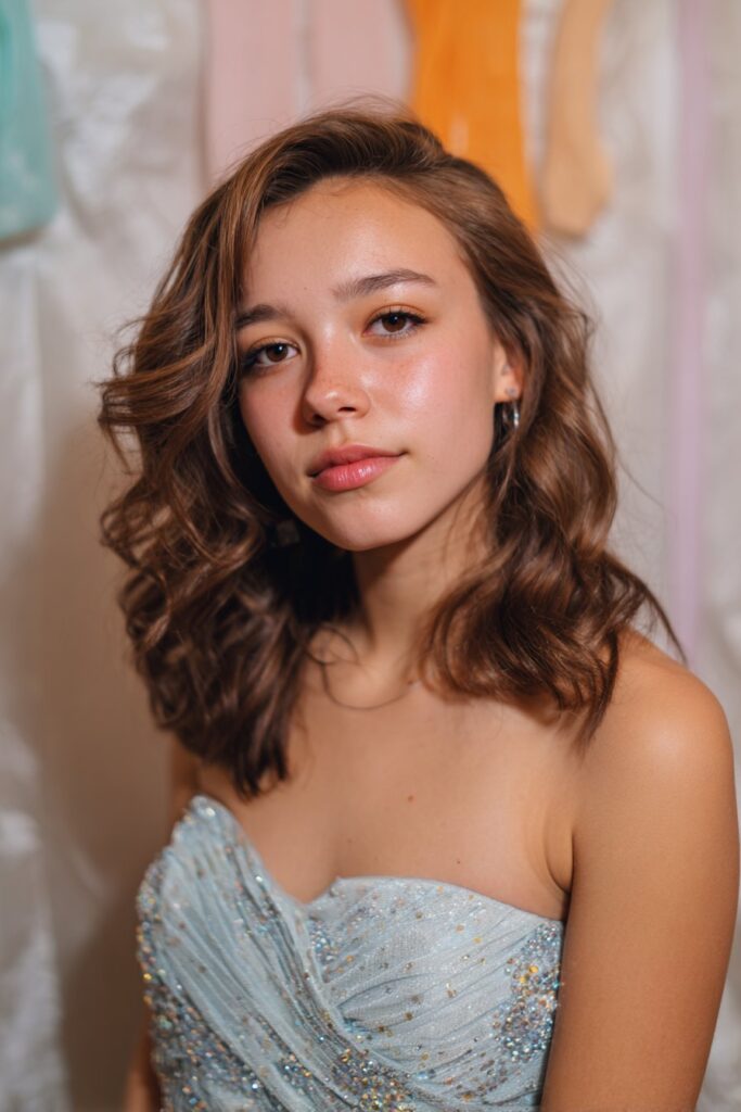 Easy prom hair soft waves with side part