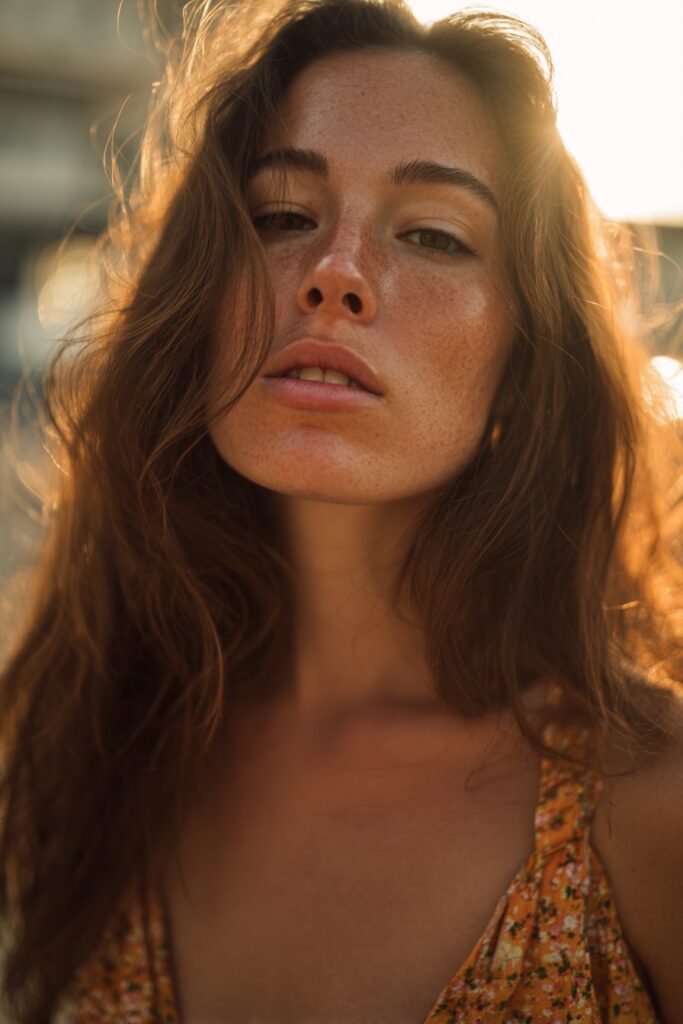 Sunkissed brunette color melt with blended brown highlights