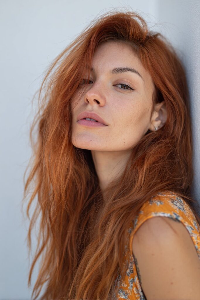 Terracotta summer red hair color with earthy warmth