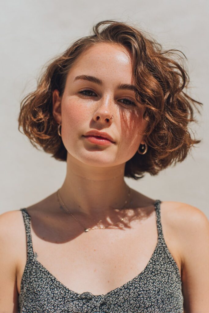 Prom hair idea for short hair textured beach waves