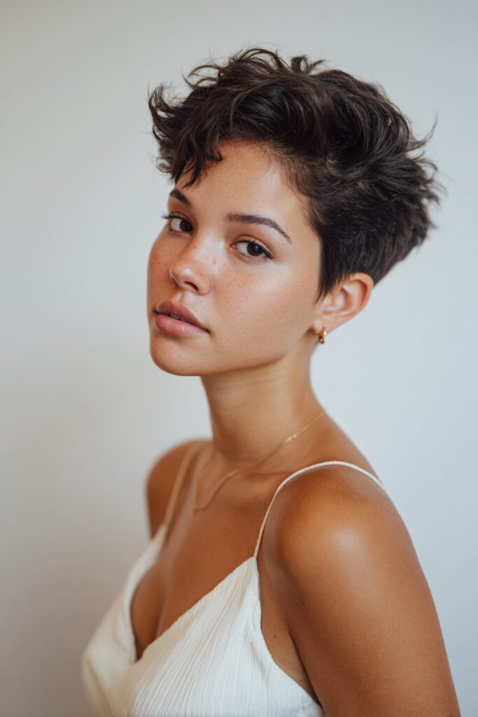 Easy prom hair textured pixie with side sweep