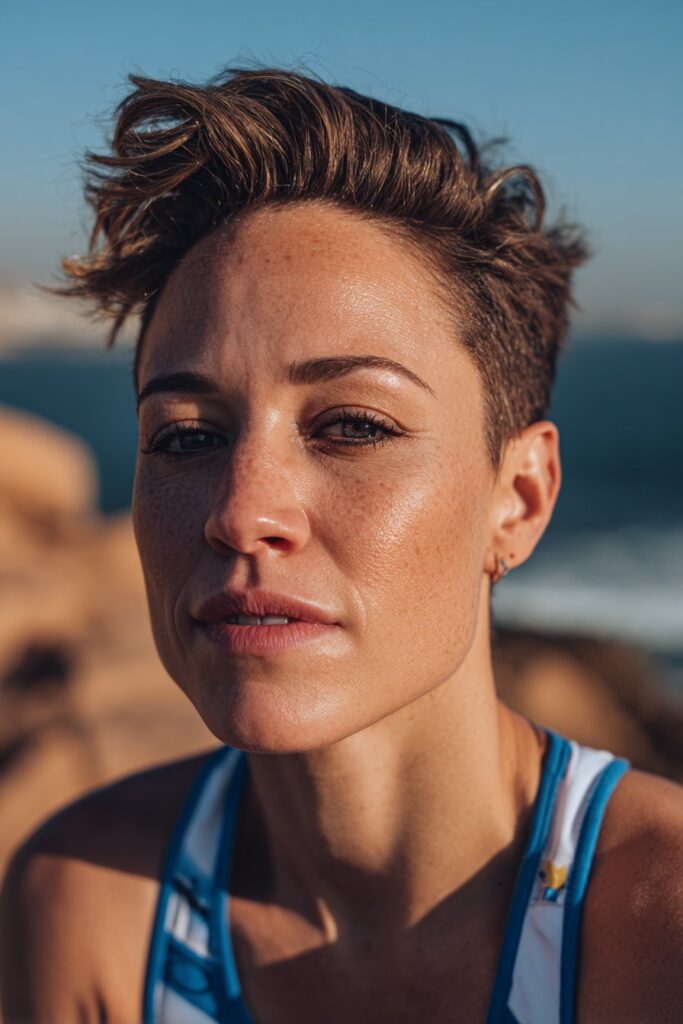 Beach hairstyles for short hair side swept look