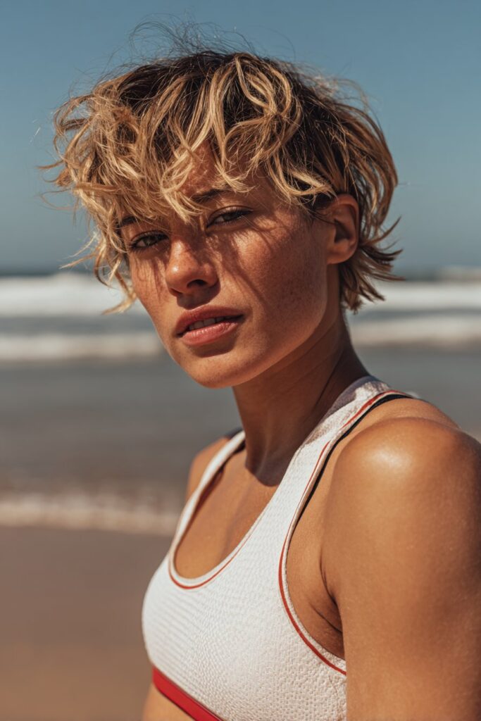 Beach hairstyles for short hair tousled beach waves