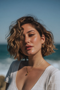 Tousled Bob Beachy Waves