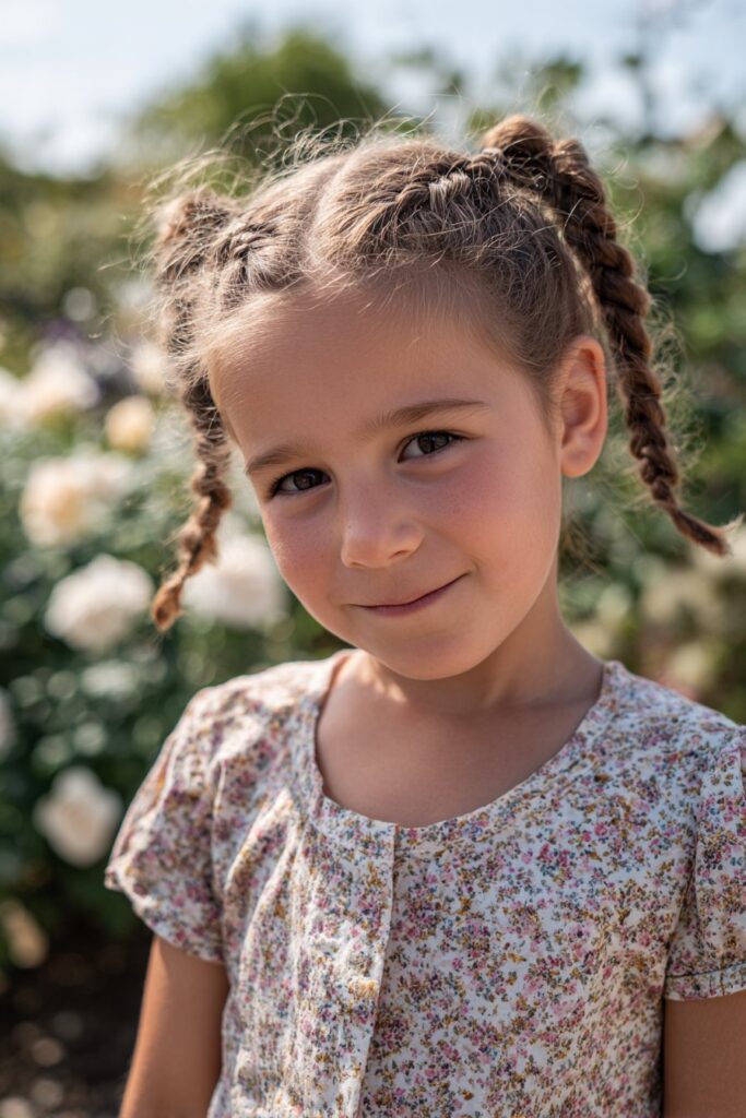 Cute braided hairstyle for kids twisted crown braid