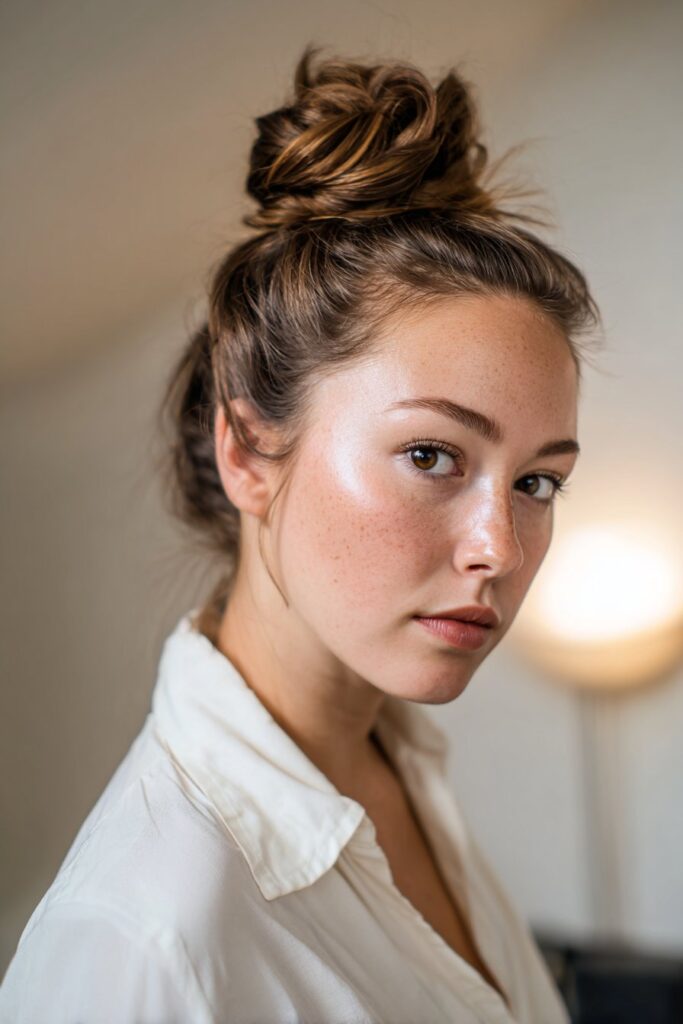 Twisted rope bun formal hairstyle