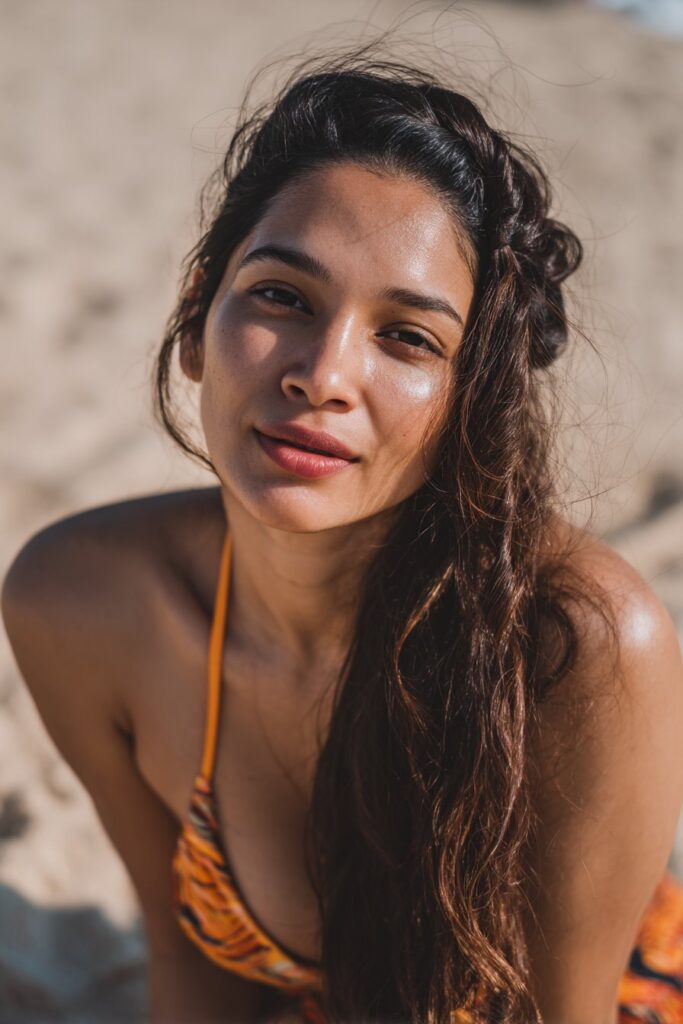 Twisted side ponytail tanning hairstyle for casual look