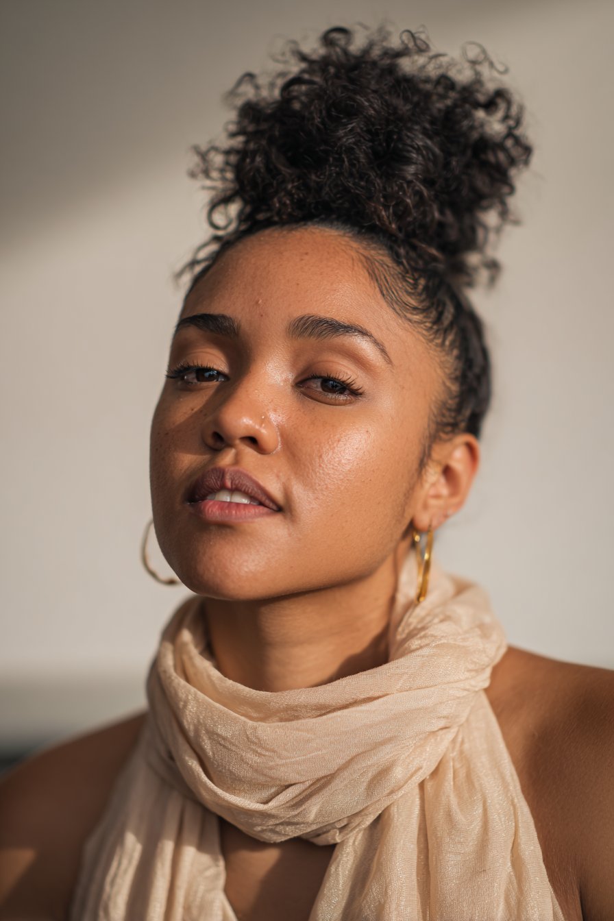 Home 2 5 Updo with Scarf Accessory