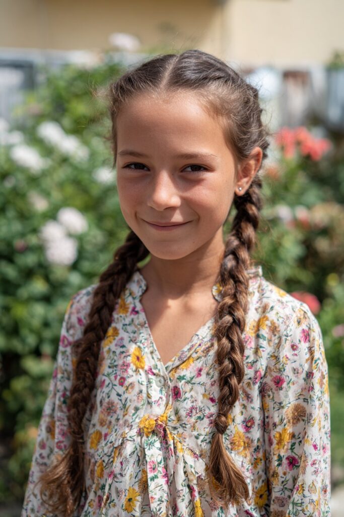 Cute braided hairstyle for kids waterfall braid