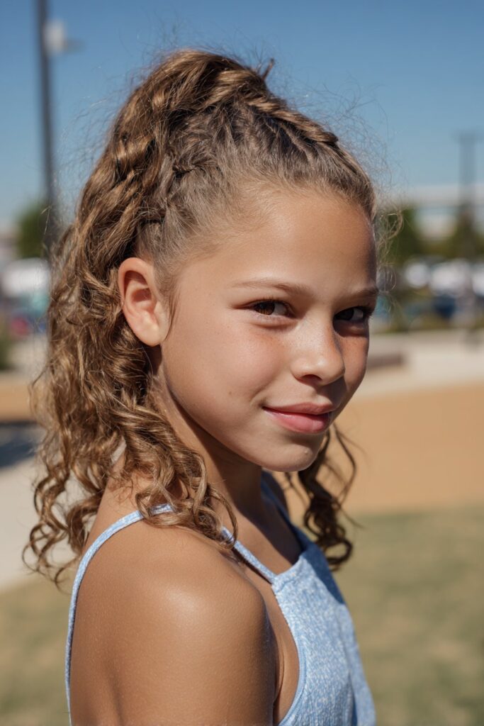 Kids lemonade braids high ponytail