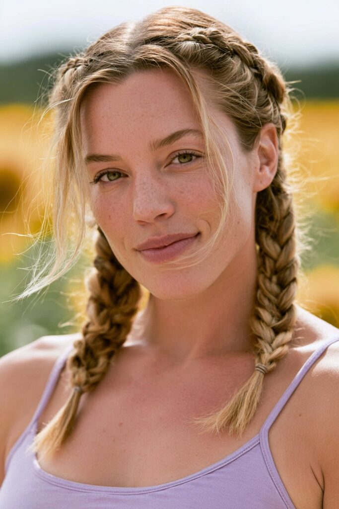 Summer braid hairstyles Dutch braids
