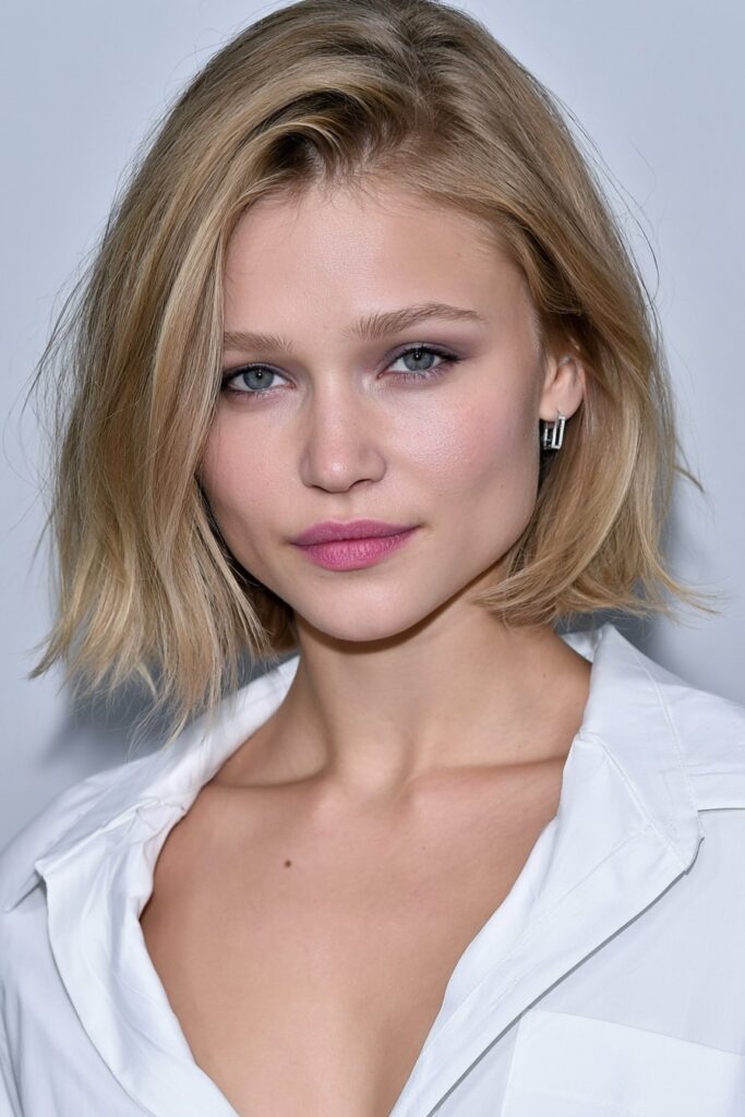 Summer hairstyles for medium hair textured lob
