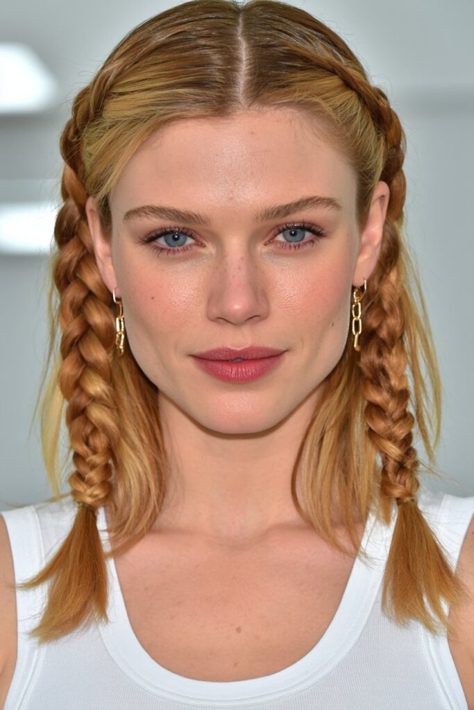Summer hairstyles for medium hair Dutch braids