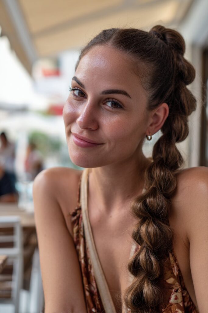 Braided ponytail hairstyles bubble braid