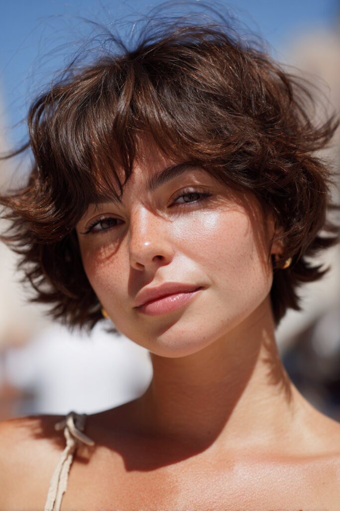 Summer hairstyles for short hair choppy shag bangs