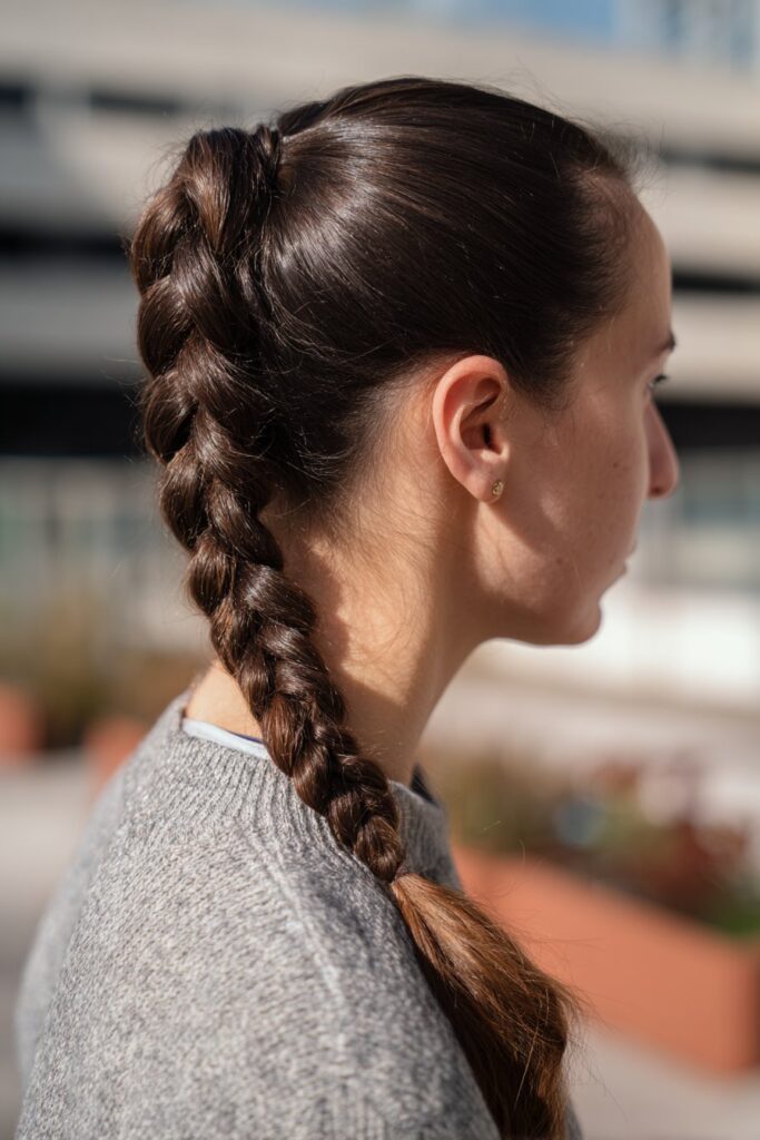 Braided ponytail hairstyles three strand braid