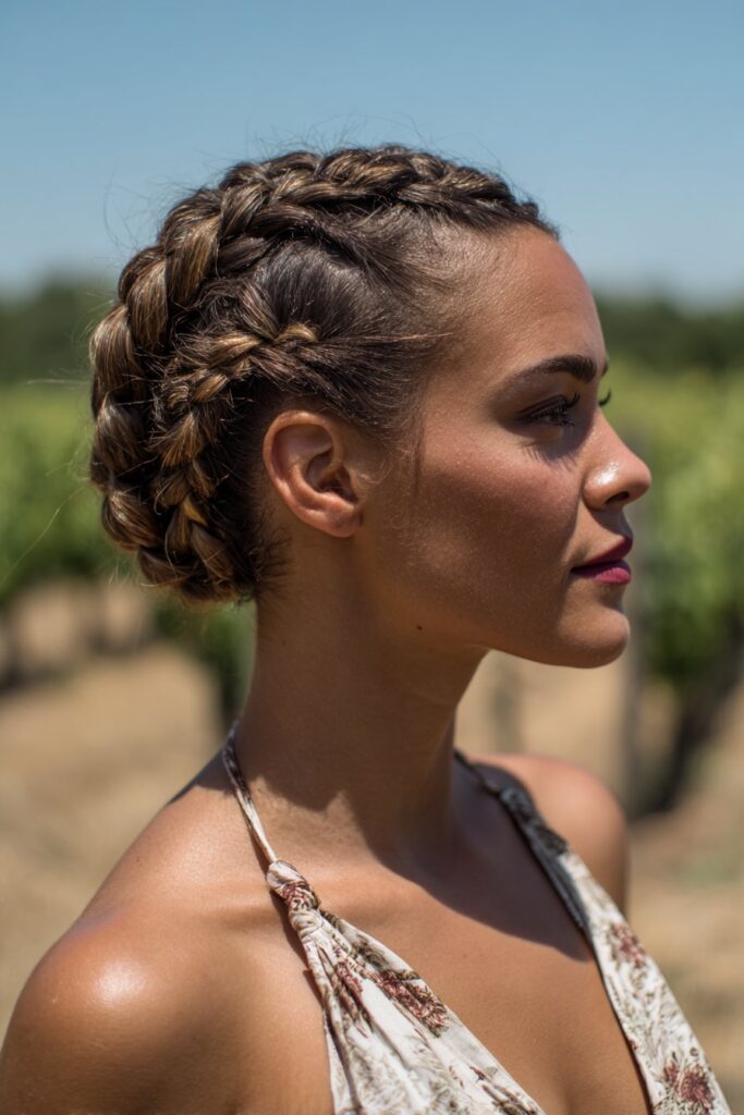 Braided ponytail hairstyles crown braid ponytail