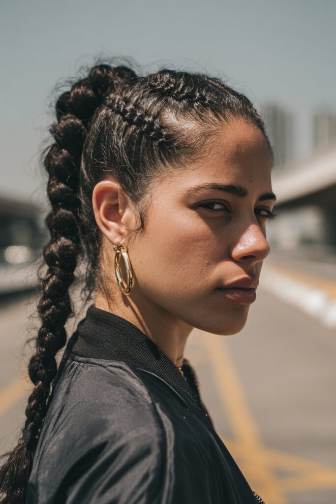 Braided ponytail hairstyles Dutch braid ponytail